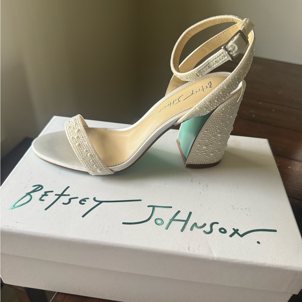 Betsey Johnson Jet Pearl Wedge Heel
